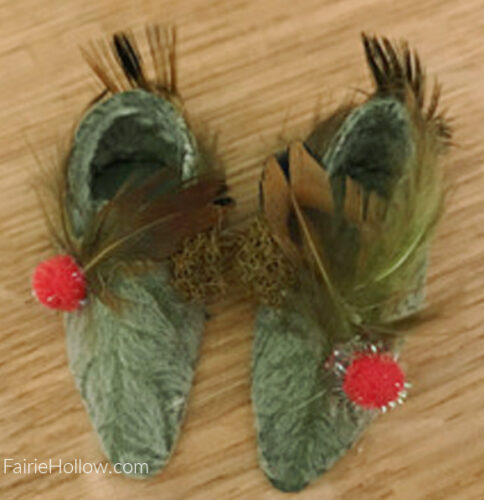 Fairy shoes made of natural objects