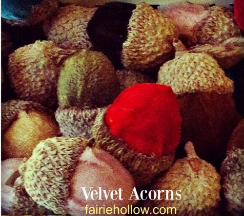 DIY Velvet Acorns made from real acorns. fairiehollow.com