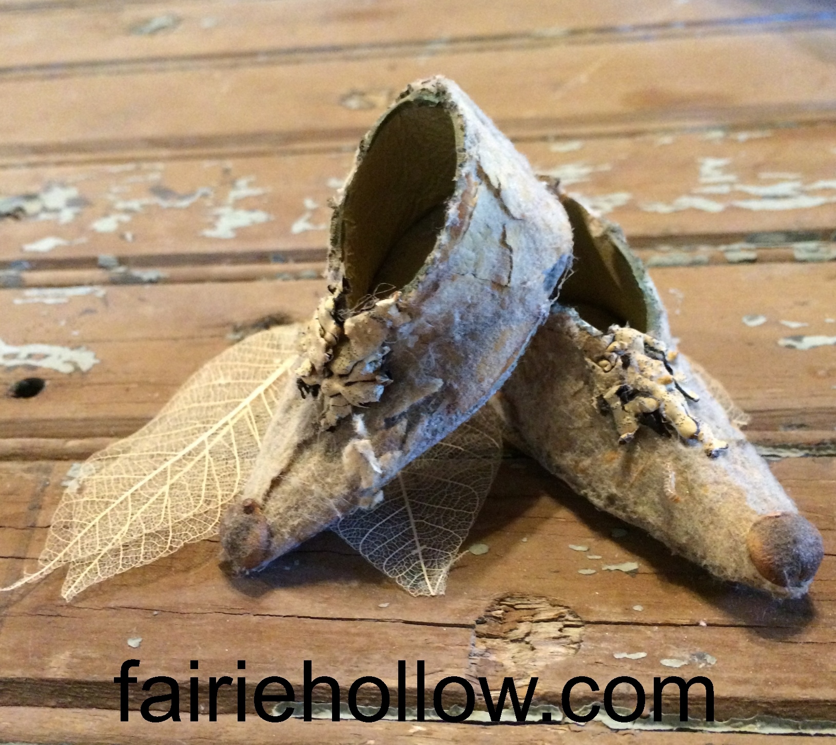 Fairy Shoes Made from Natural Garden Objects