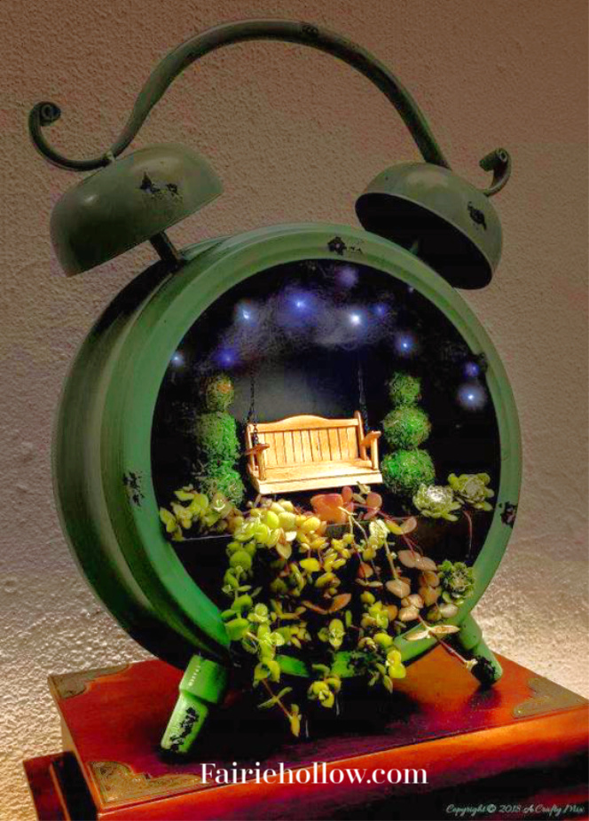 Fairy clock house with swing
